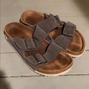 Birkenstock Arizona stone suede sandal size 38